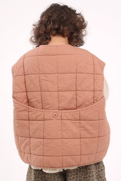 VESTE MANTELASSÉE SANS MANCHE PINKU