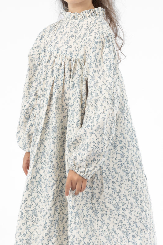 ROBE À FLEURS BLEUES AoHANA