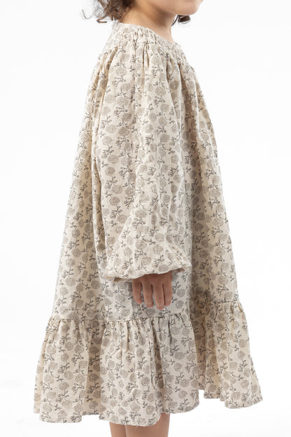 ROBE À FLEURS GRISES GURE