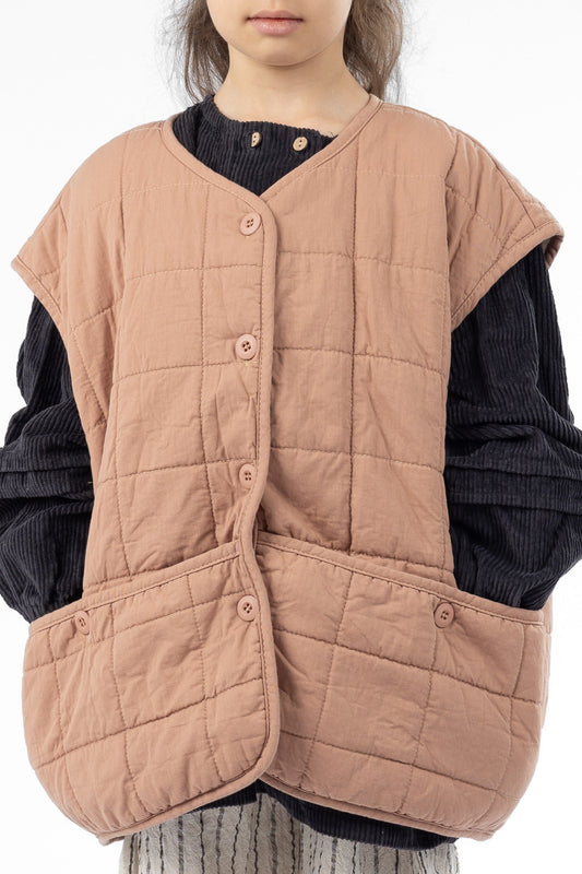 VESTE MANTELASSÉE SANS MANCHE PINKU